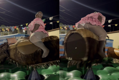 Jojo Todynho se diverte em touro mecânico, vestido sobe e calcinha cavada aparece em vídeo