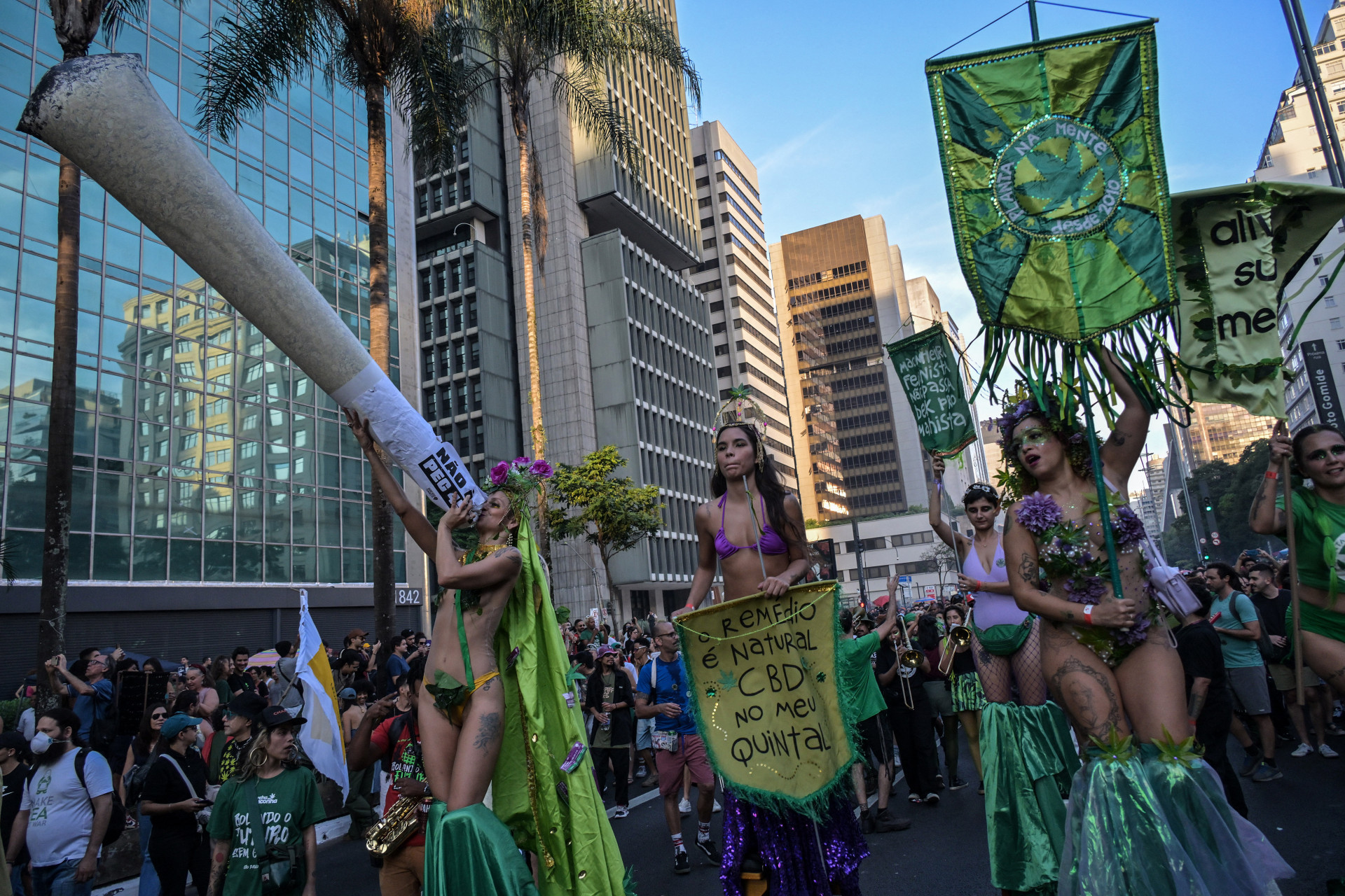 Manifestação pela legalização da maconha em SP no domingo (16) - Nelson Almeida / AFP