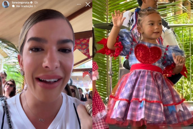 Lore Improta se emociona com apresentação da filha na escola: 'Sou mãe babona mesmo'