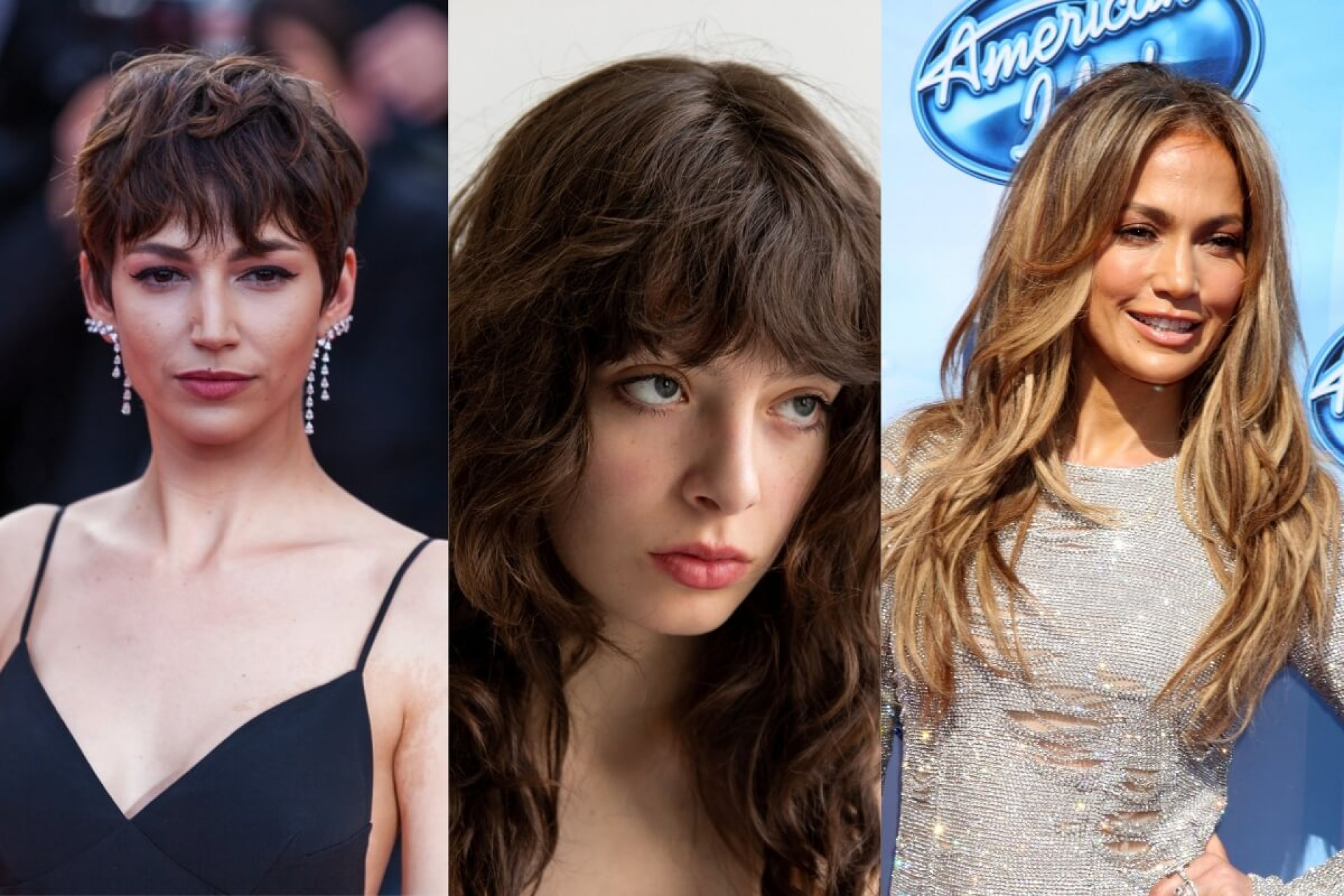 Cortes de cabelo curtos, com camadas e franjas estarão em alta no inverno (Imagem: taniavolobueva, Freeman Studio e Kathy Hutchins | Shutterstock)