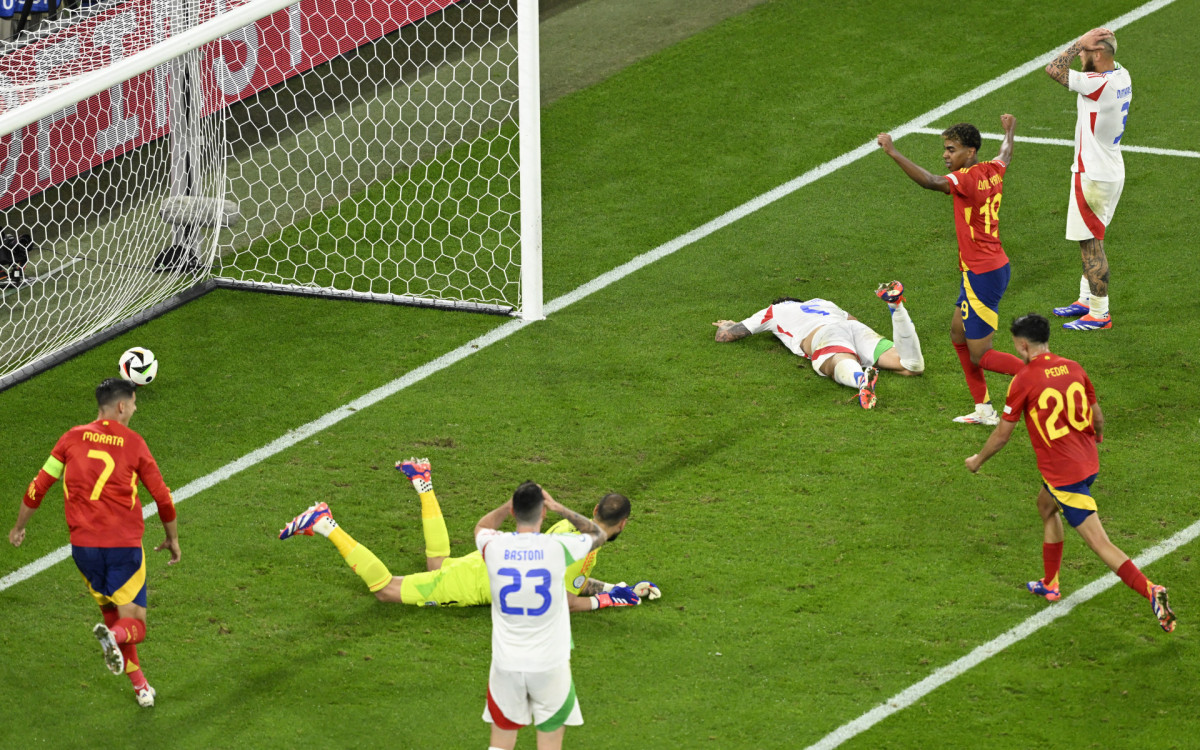 Gol da Espanha sobre a Itália na Euro 2024 - Ina Fassbender/AFP