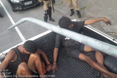 Homens são detidos com poste de energia furtado no Maracanã