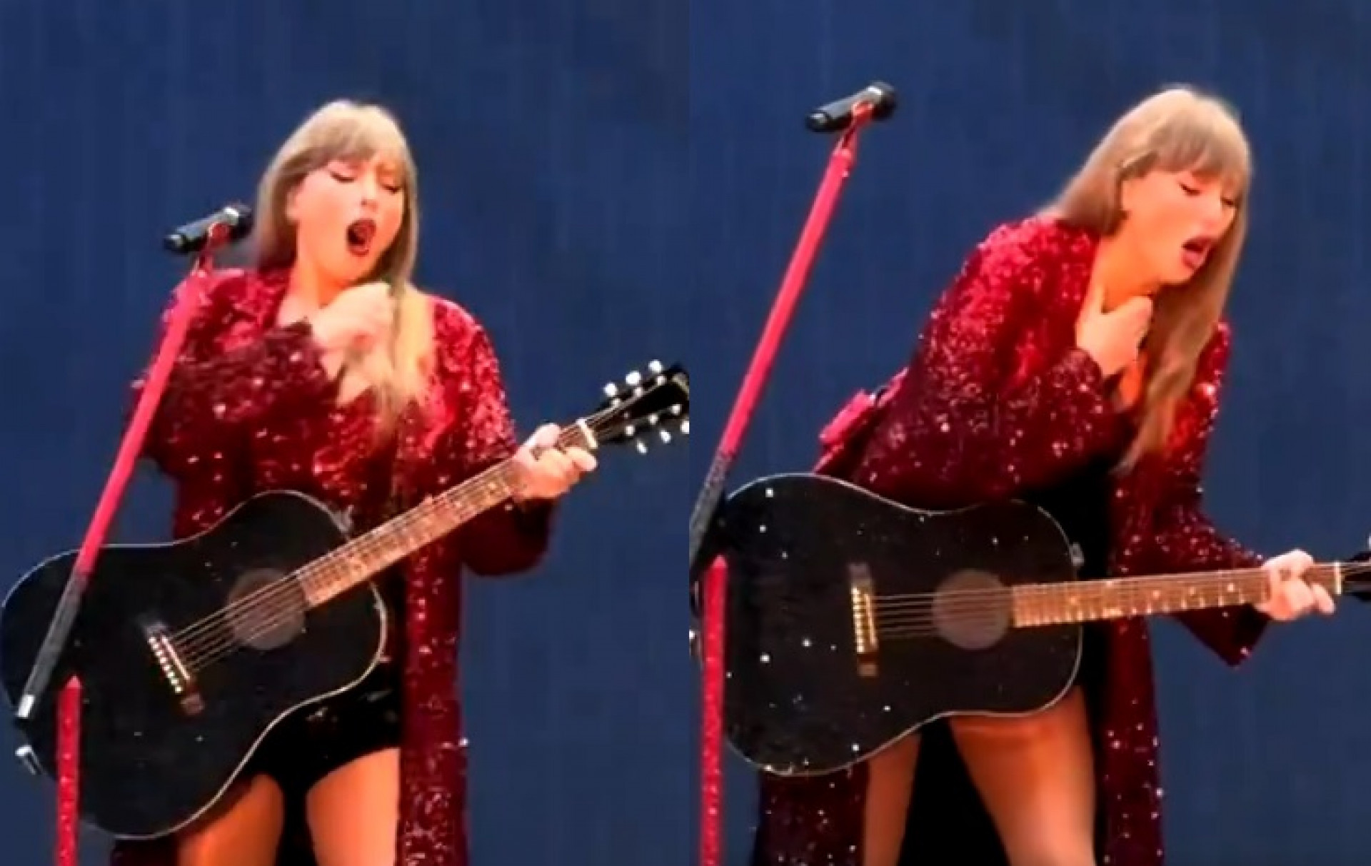 Taylor Swift engole inseto durante apresentação - Reprodução de vídeo
