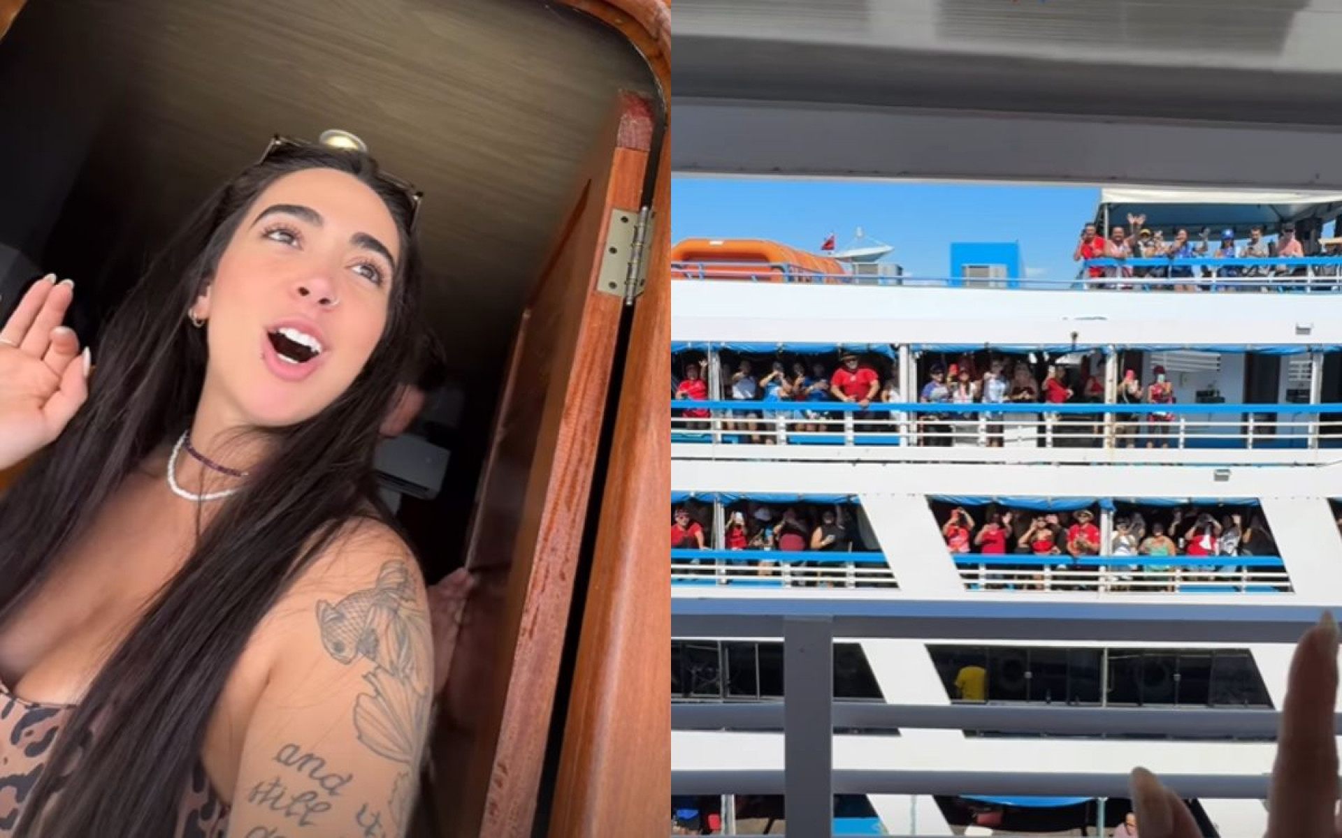 Pizane, Michel e Giovanna viajam de barco até Parintins - Reprodução / Instagram