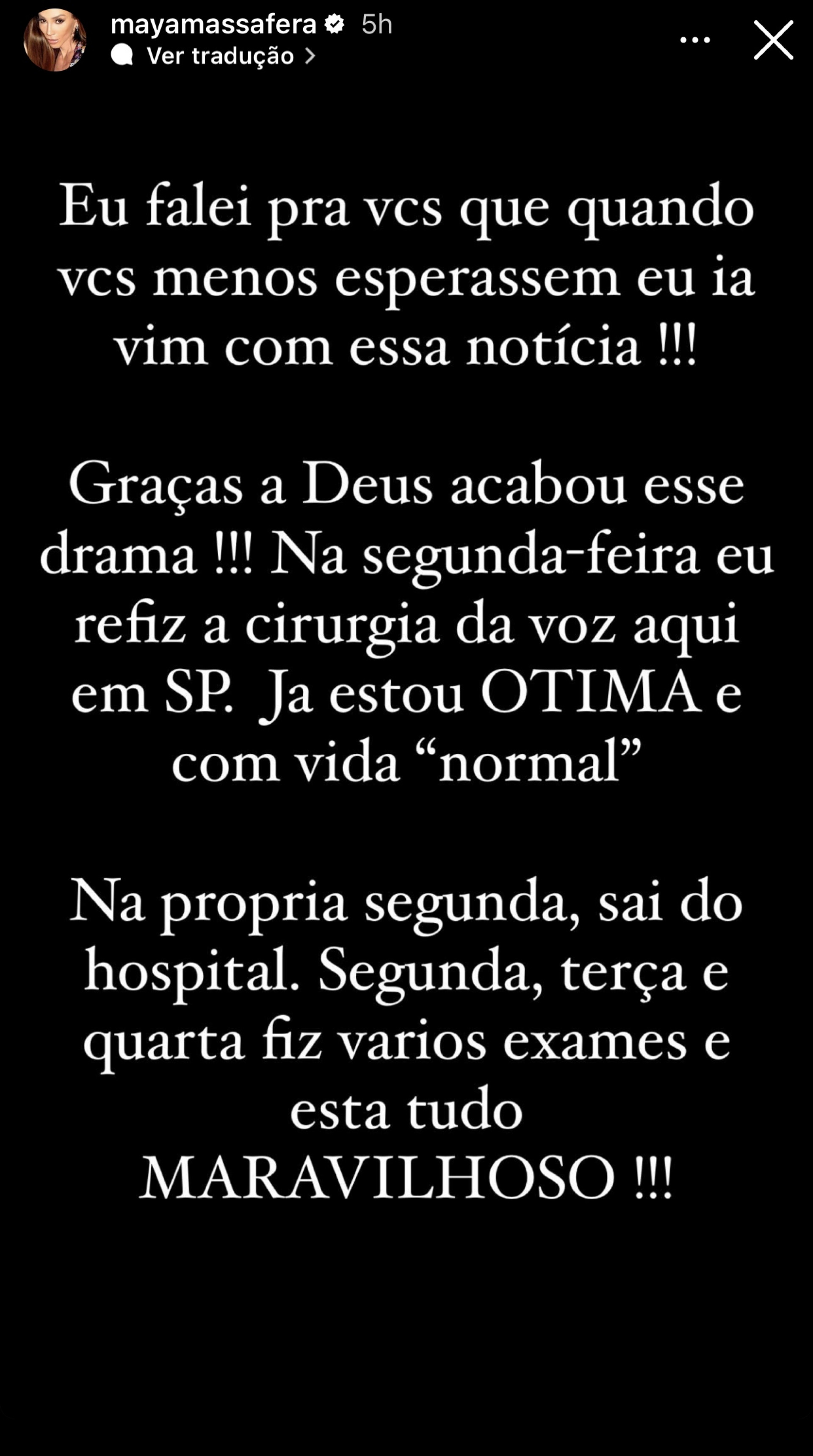 Maya Massafera refaz cirurgia de feminilização vocal - Reprodução
