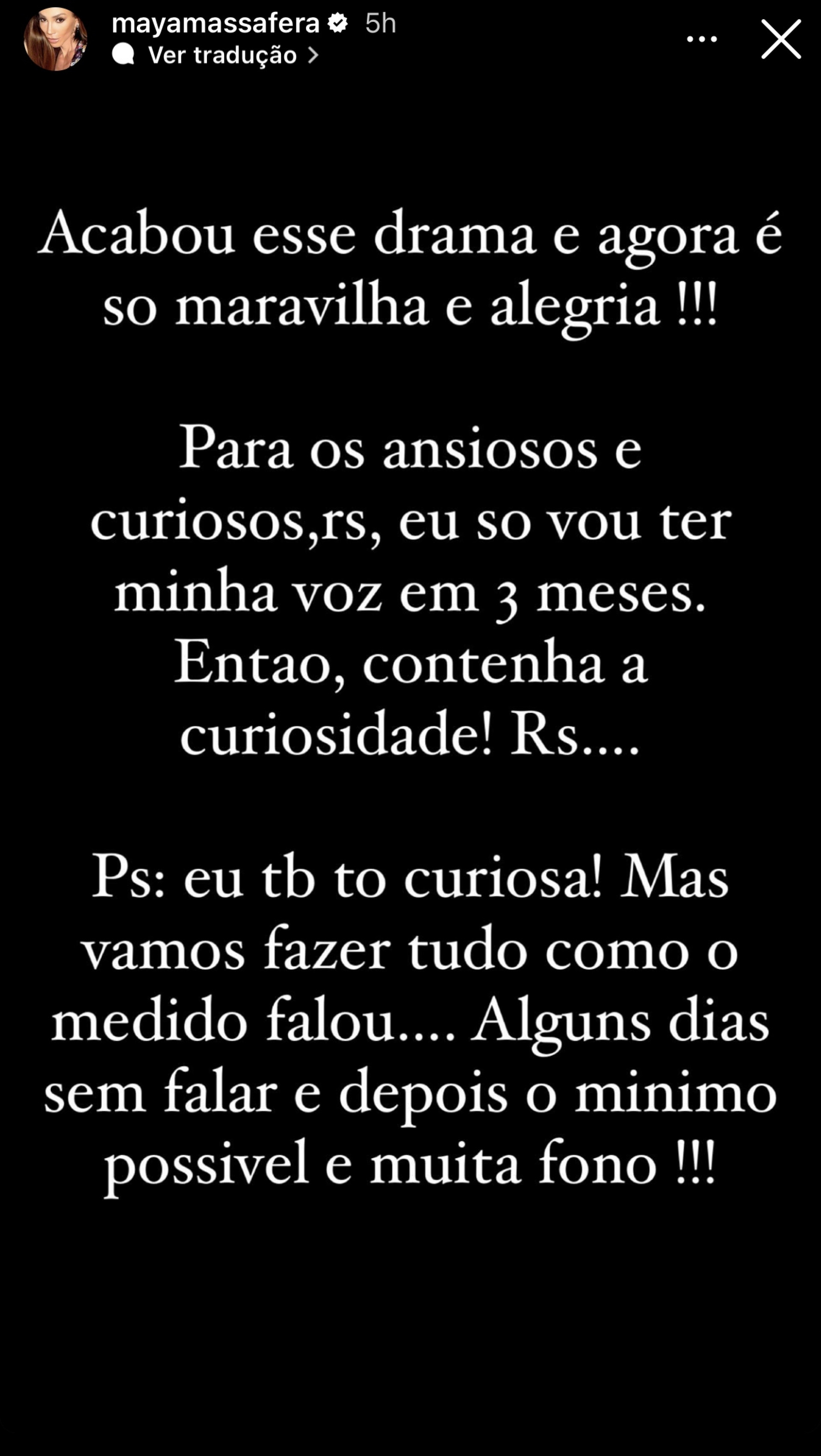 Maya Massafera refaz cirurgia de feminilização vocal - Reprodução