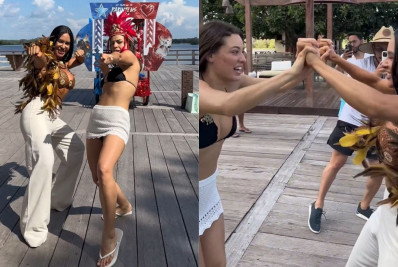 Em Parintins, Beatriz Reis se declara para Isabelle Nogueira: 'Orgulho'