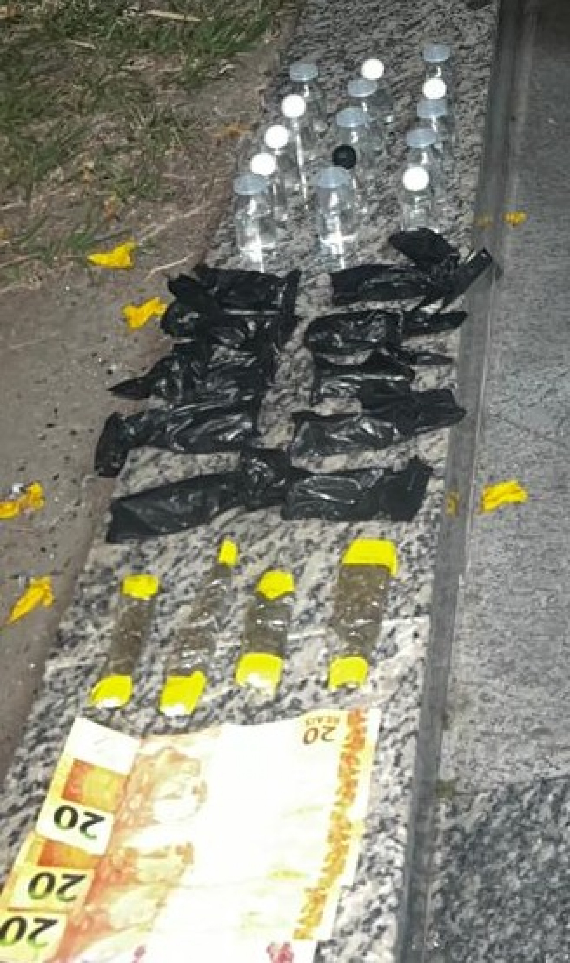 Quatro buchas de maconha, dez pinos de cocaína, R$ 70 em dinheiro e um celular - Divulgação/PM 