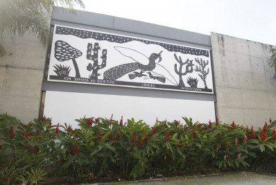 Mural em homenagem a J. Borges é inaugurado no Arraiá do Museu do Pontal