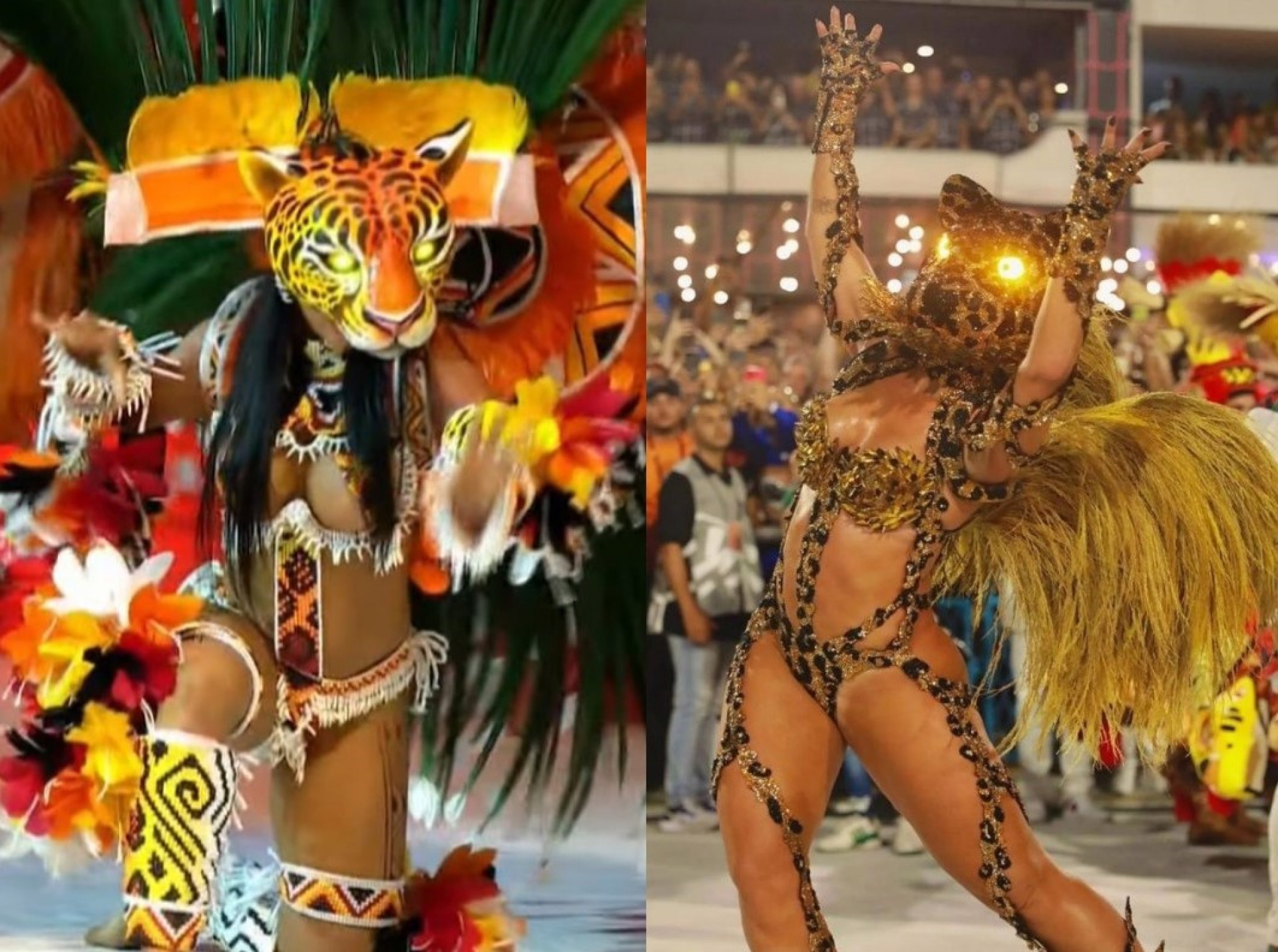 Isabelle Nogueira vira onça em Parintins e é comparada a Paolla Oliveira - Reprodução / Televisão