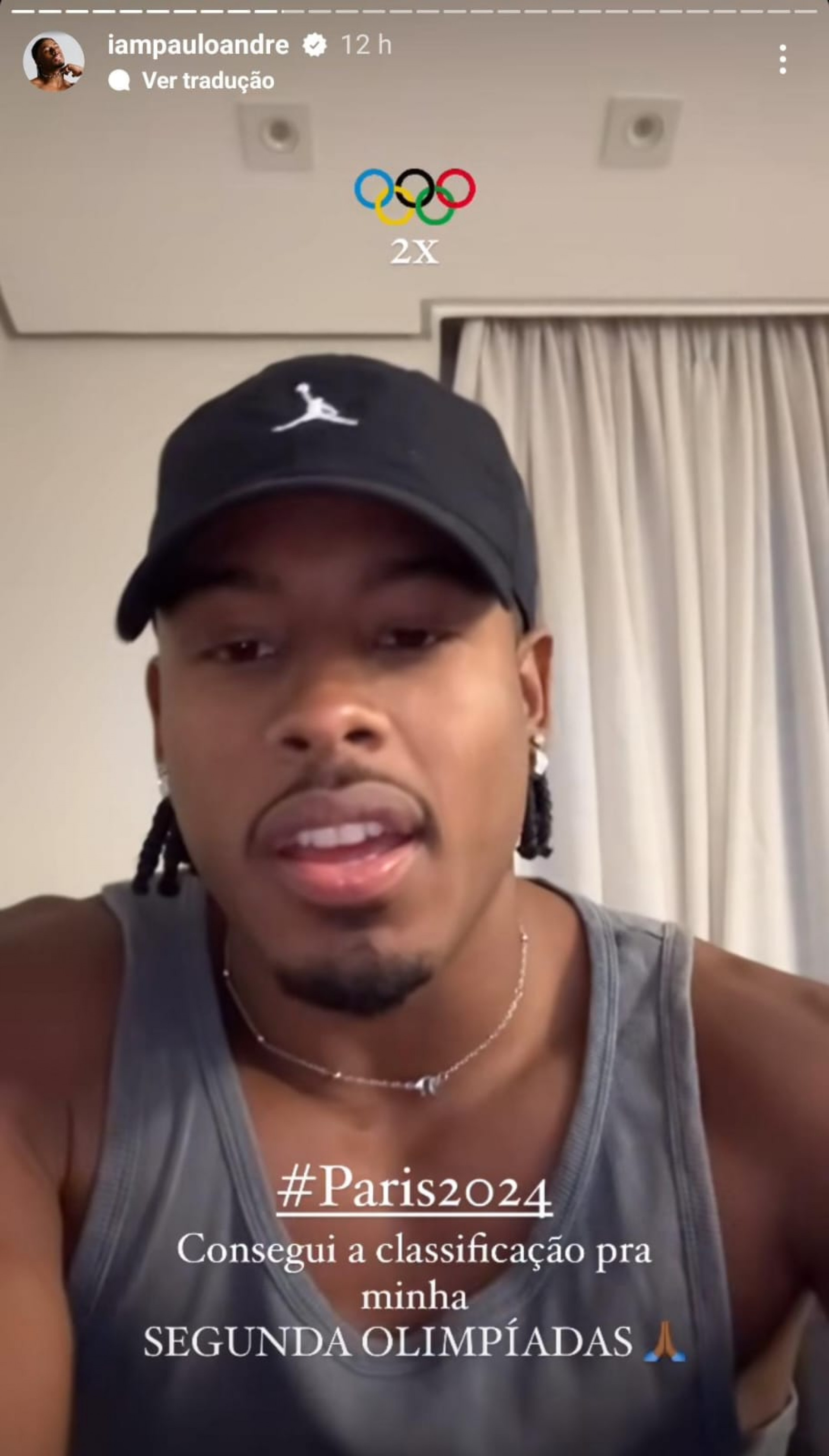 Ex-BBB Paulo Andr&eacute; comemora classifica&ccedil;&atilde;o para as Olimp&iacute;adas de Paris: 'Primeiro lugar' - Reprodu&ccedil;&atilde;o de v&iacute;deo / Instagram