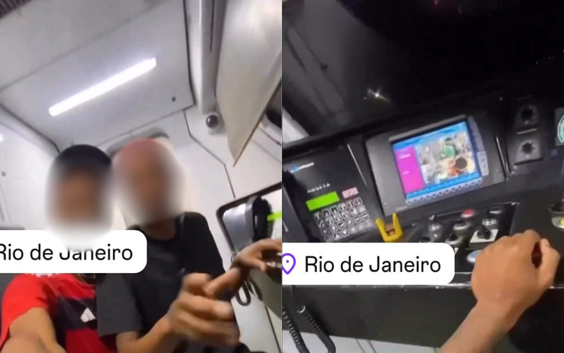 Trio de jovens invade cabine de comando e 'brinca' com buzina de trem da SuperVia - Reprodução / Redes Sociais