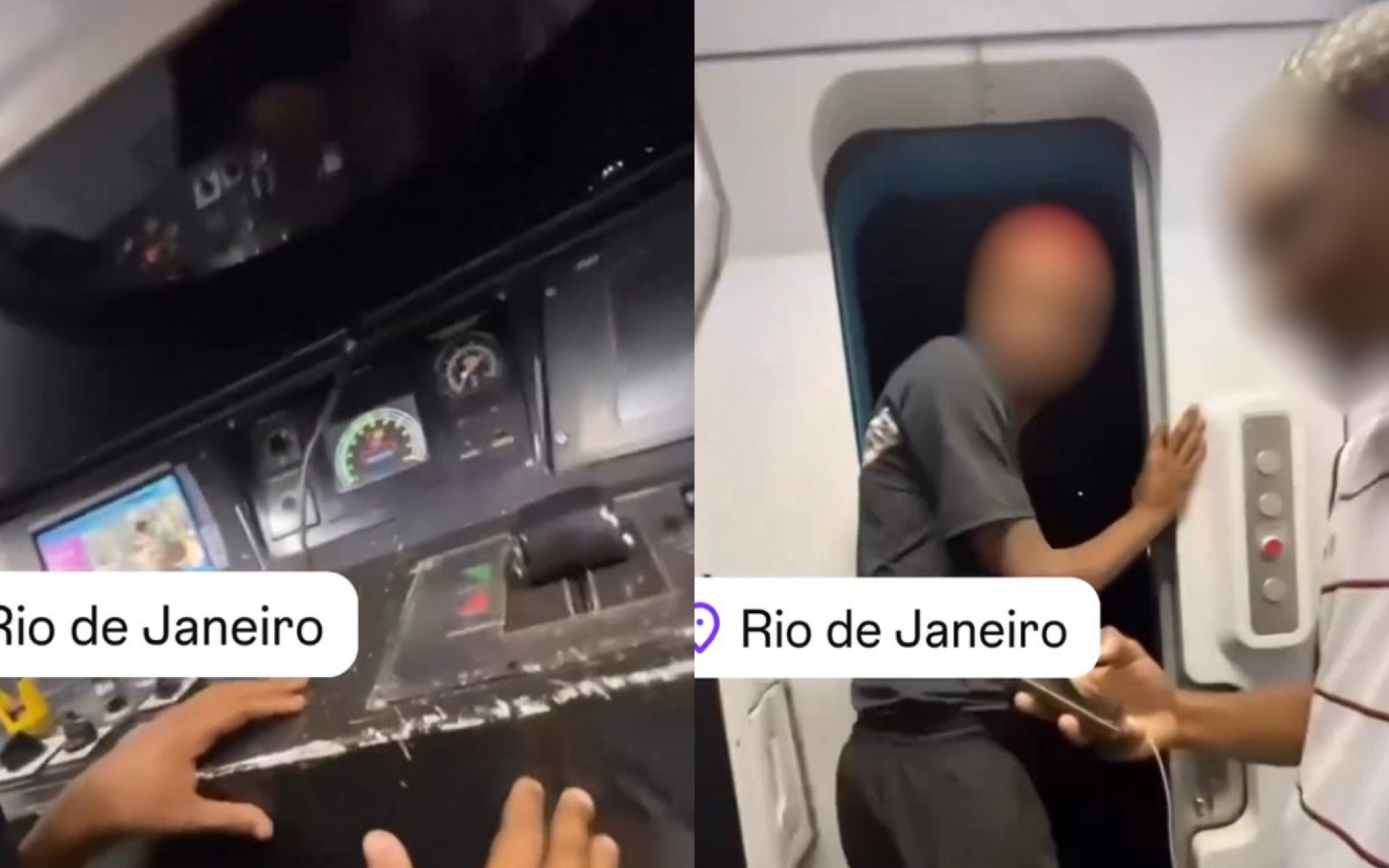 Trio de jovens invade cabine de comando e 'brinca' com buzina de trem da SuperVia - Reprodução / Redes Sociais