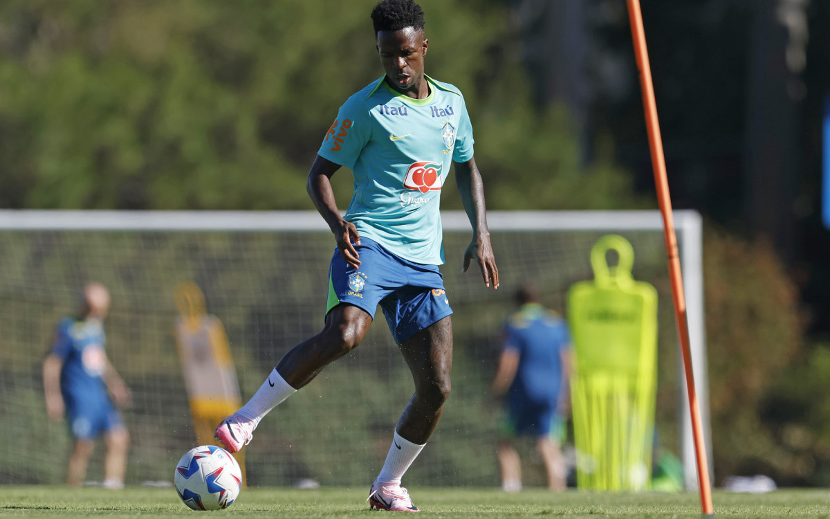 Vini Jr em treino pela seleção brasileira - Rafael Ribeiro/CBF