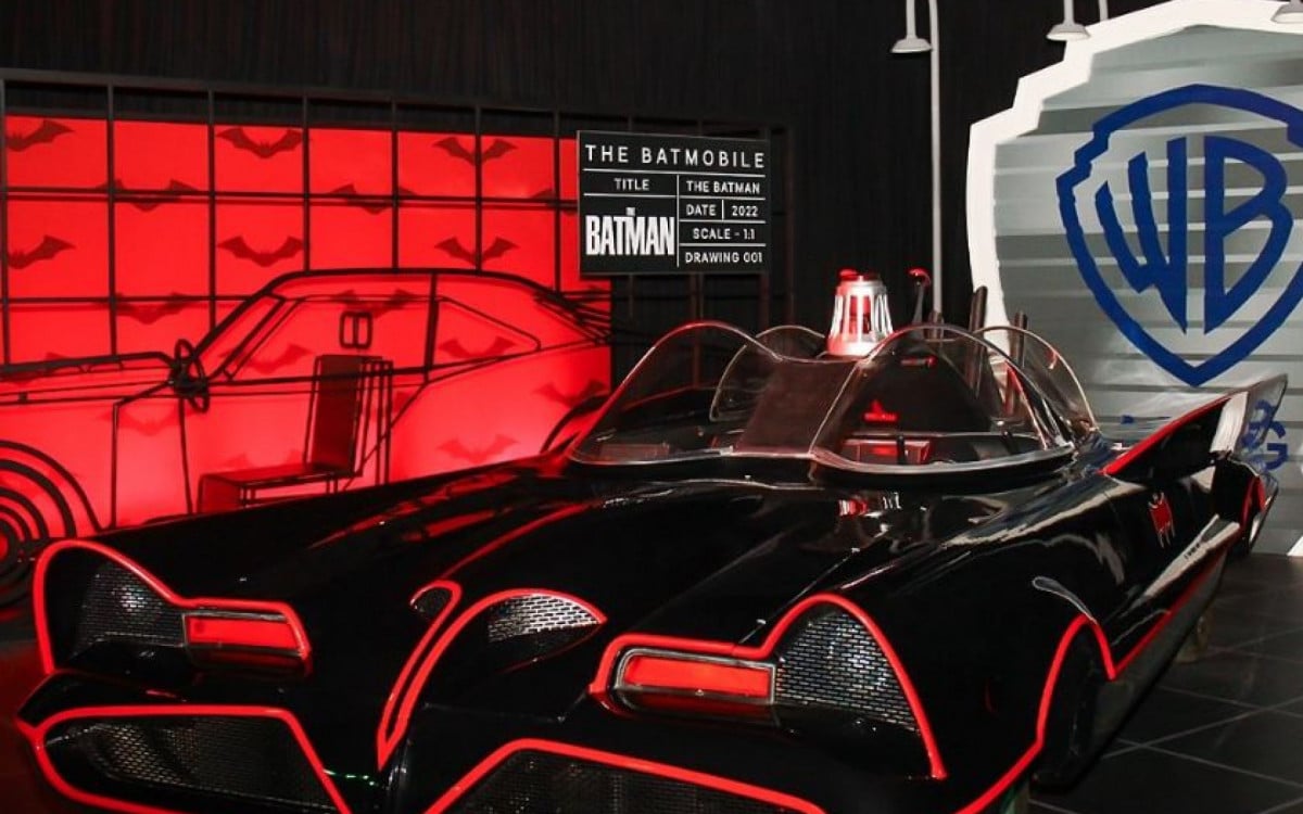 O Batmóvel foi uma das atrações da exposição, que focou nos 85 anos do Batman
 - Reprodução / Instagram
