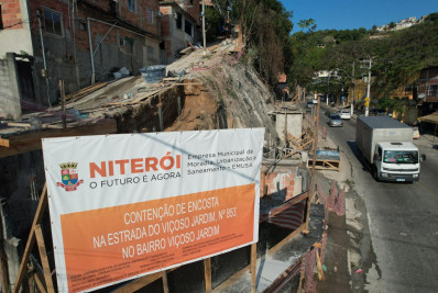 Obras de contenção de encosta avançam no Viçoso Jardim