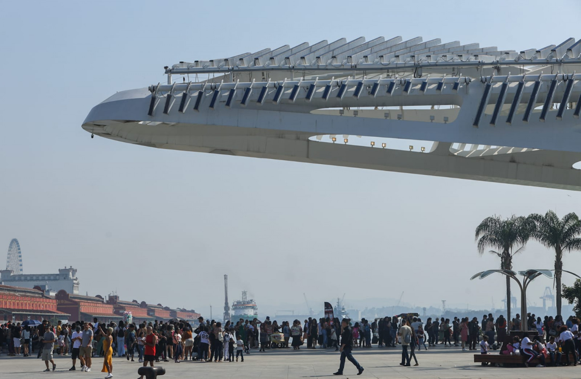 Em período de férias escolares, cariocas e turistas aproveitam clima bom para passear na Praça Mauá - Renan Areias/Agência O Dia