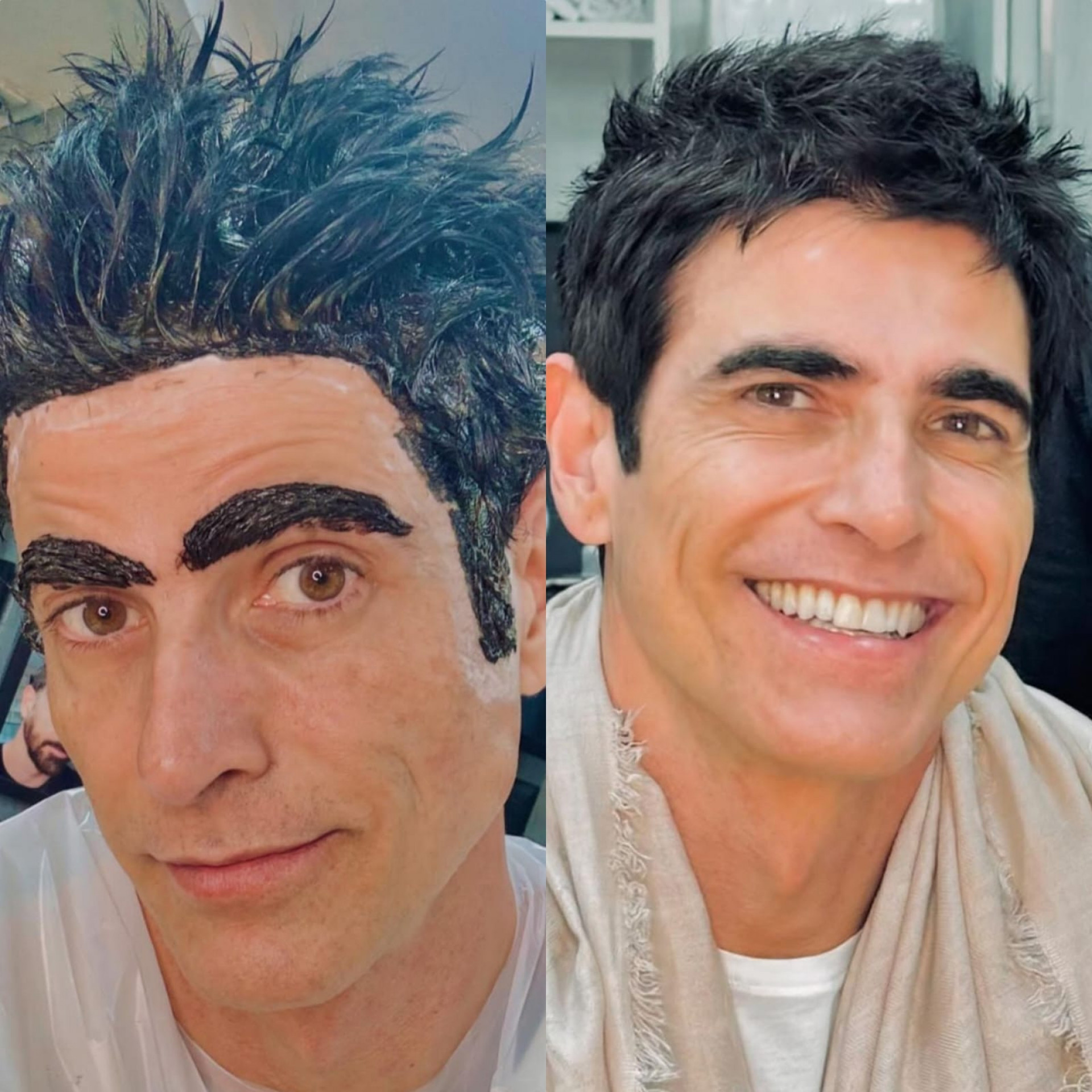 Reynaldo Gianecchini pinta o cabelo e mostra o resultado: 'Antes e depois' - Reprodução / Instagram