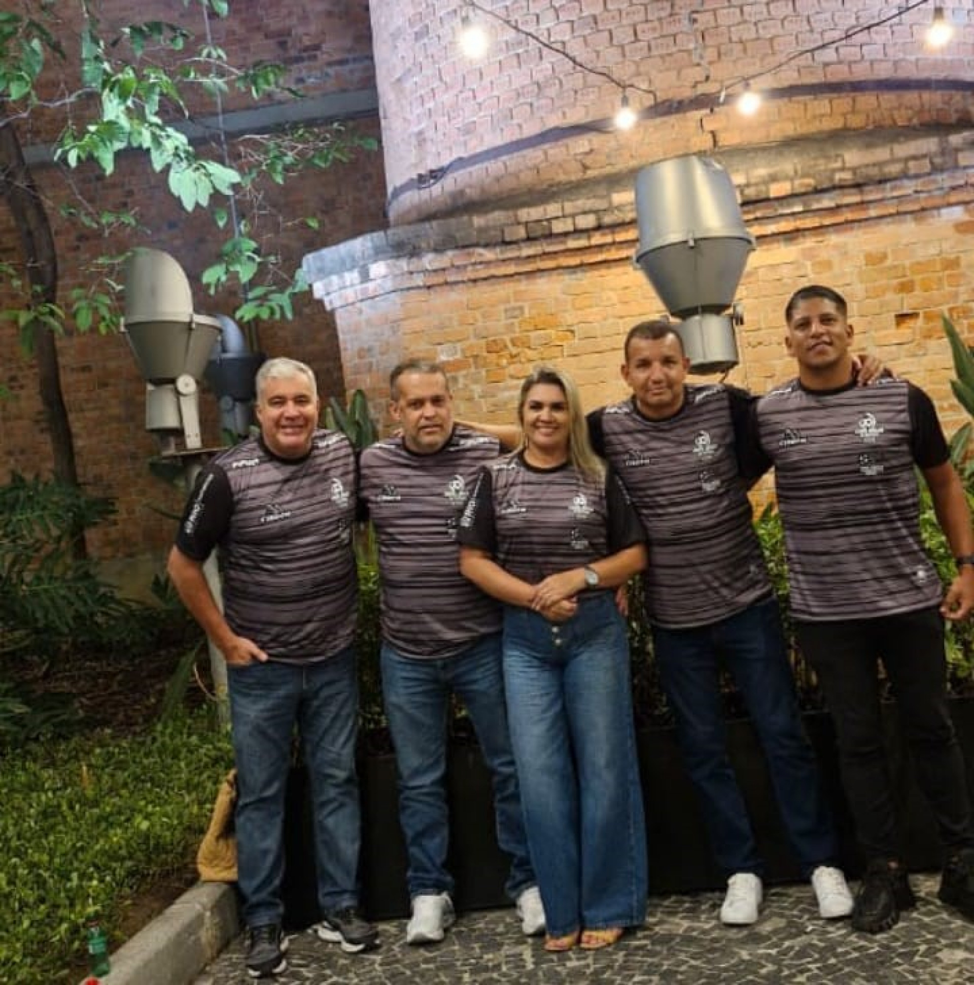 Coordenadores, Andr&eacute; Meirelles(E) e  Rodrigo Rocha;  diretora de Marketing,  Tatiana Rocha;  Andi Corsino (coordenador) e diretor de arbitragem Tarcizo Caetano - Divulga&ccedil;&atilde;o