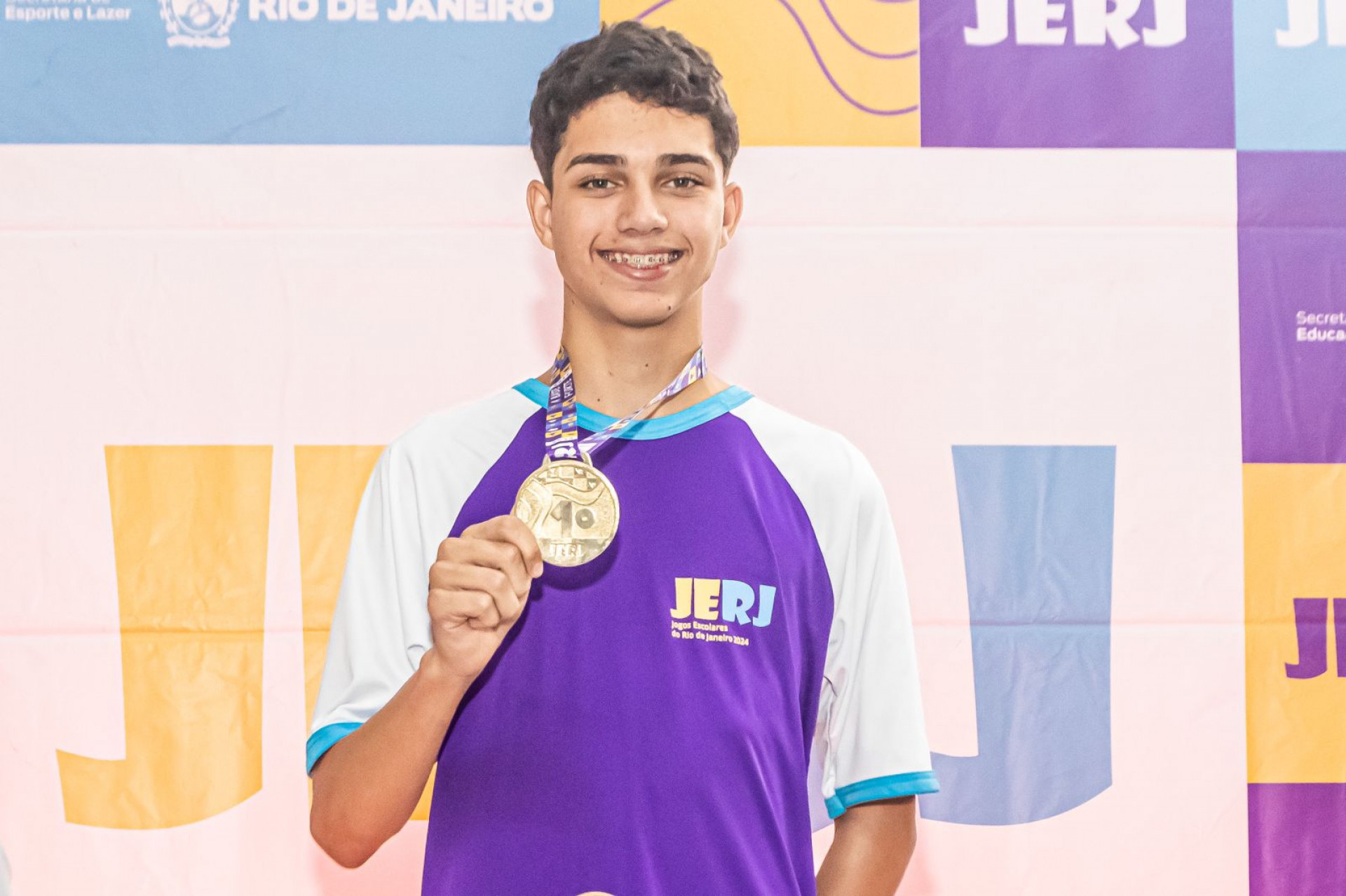 Kauã dos Santos, 14 anos, da Escola Estadual Professora Sarah Faria Braz, em Duque de Caxias - Ellan Lustosa / Divulgação Seeduc