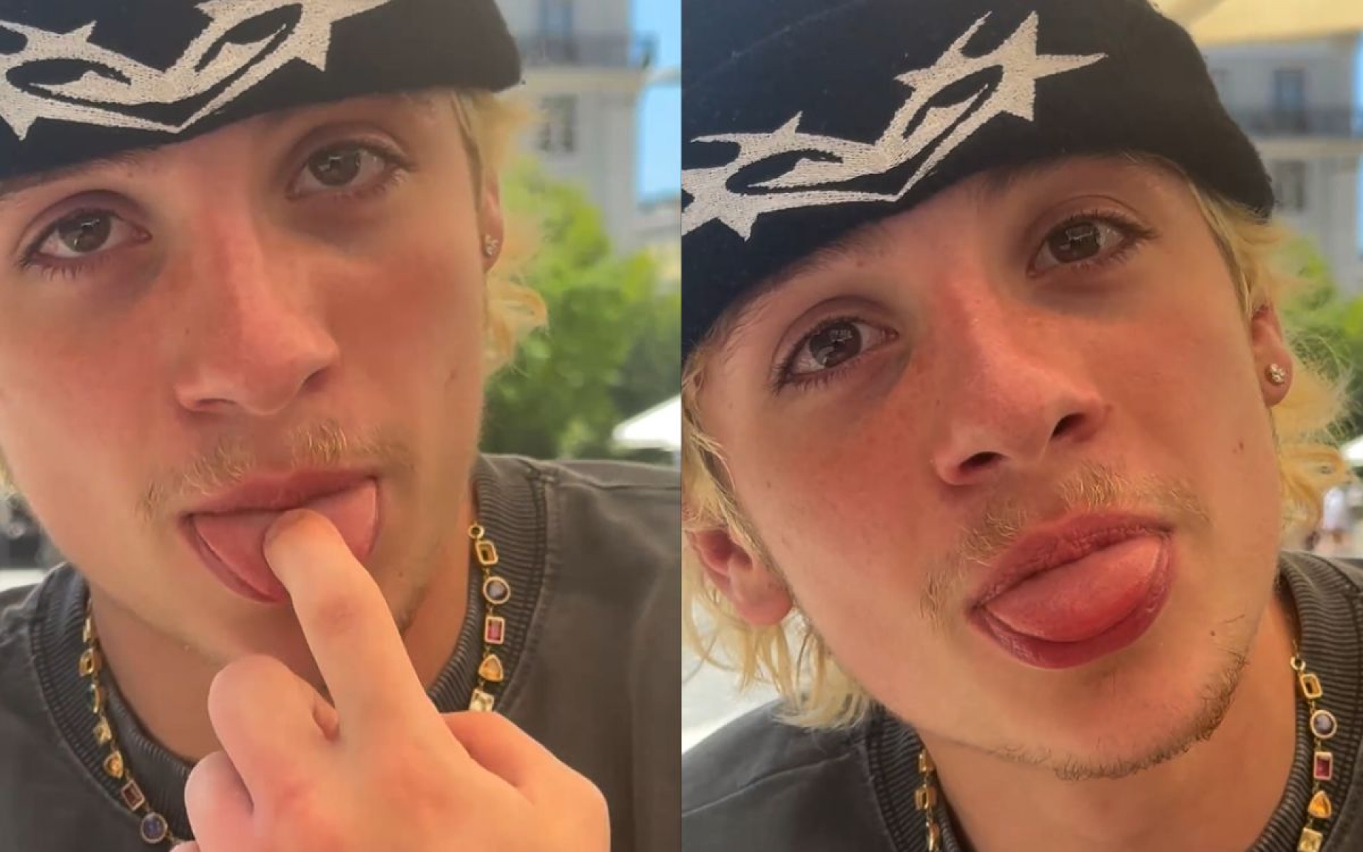 Juliano Floss quase vomita após Marina Sena comer olho de peixe - Reprodução / Instagram