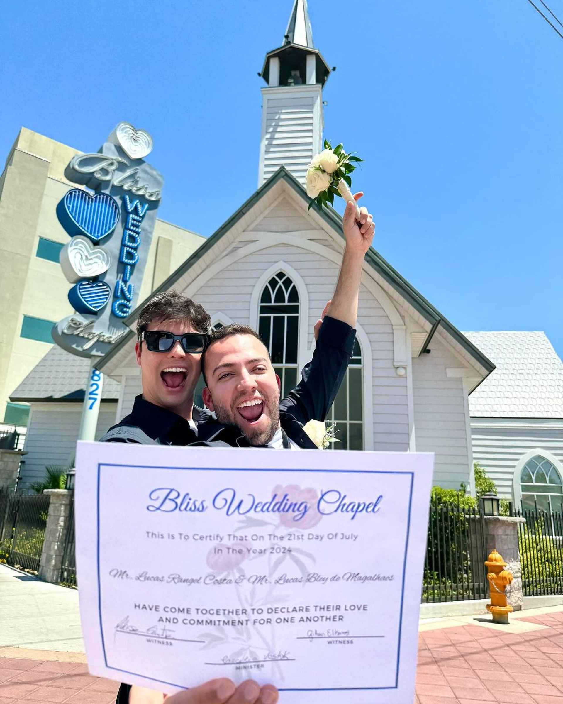 Lucas Rangel se casa com Lucas Bley em Las Vegas - Reprodução / Instagram