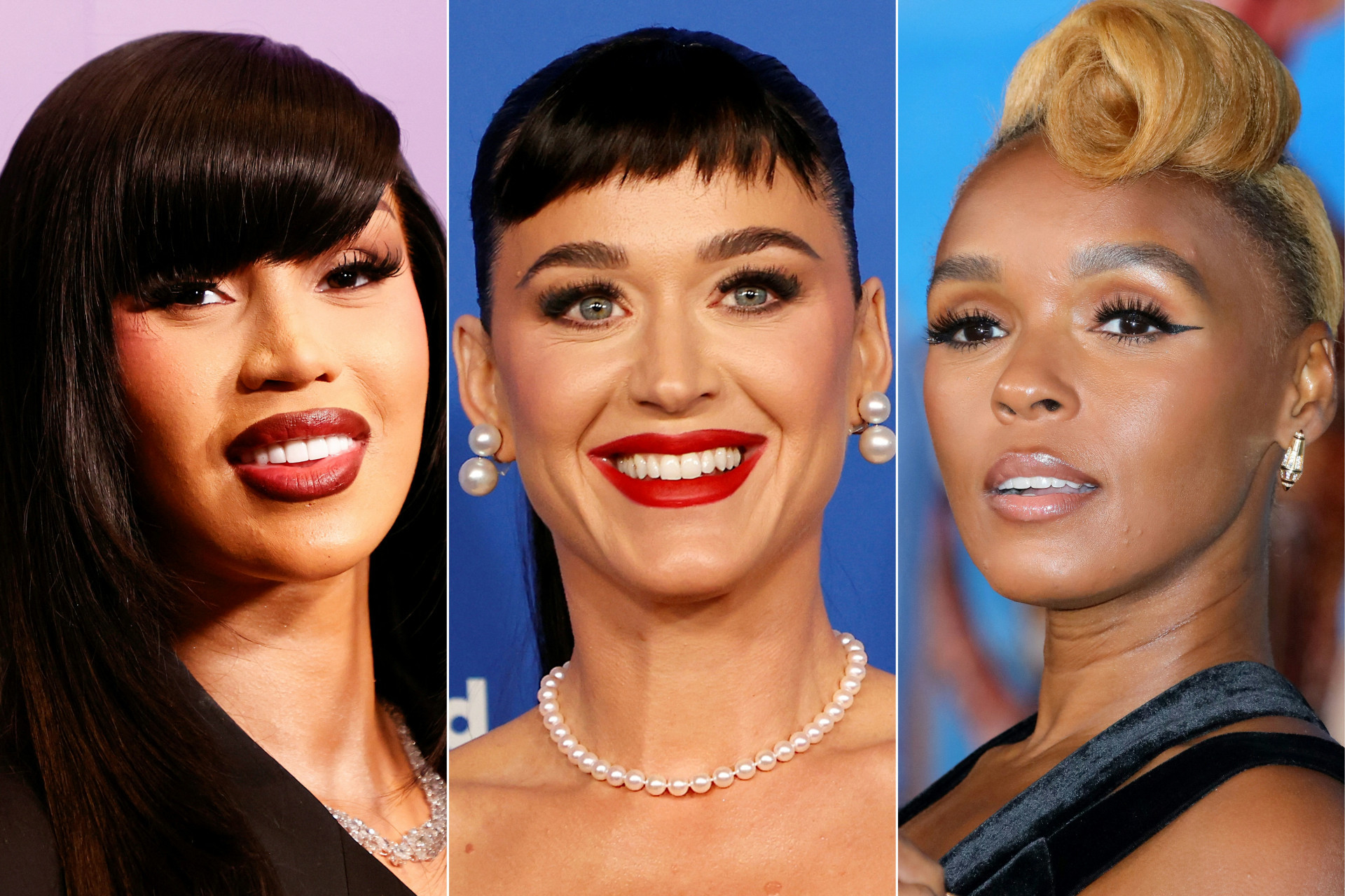 Cardi B, Katy Perry e Janelle Monae estão entre as famosas que declararam apoio a Kamala Harrys - Michael Tran / Juan Pablo Rico / AFP