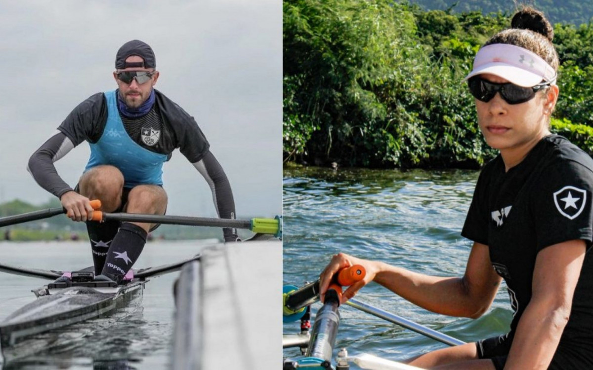 Lucas Verthein e Beatriz Tavares são atletas do remo do Botafogo e estão garantidos em Paris