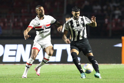 Botafogo cai de produção no segundo tempo e empata com o São Paulo fora de casa
