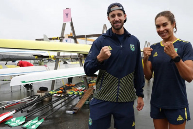 Lucas Verthein e Beatriz Tavares fazem ajustes finais para estreia do remo em Paris