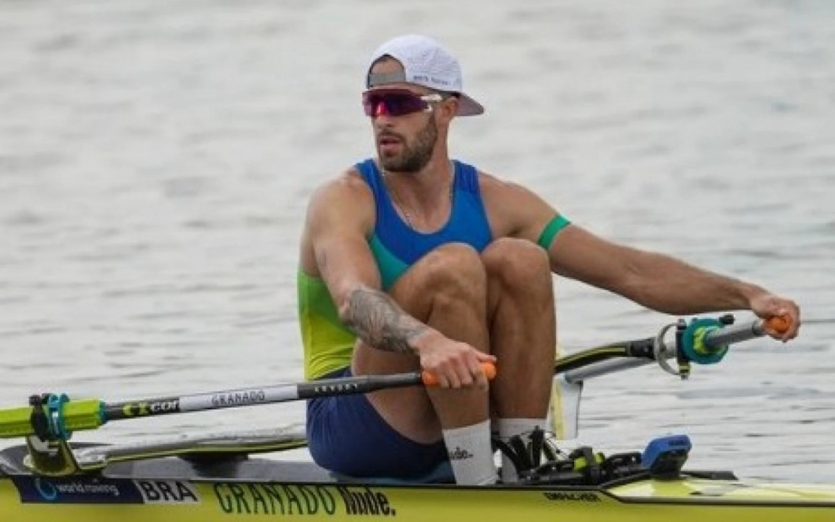 Lucas Verthein terminou sua bateria em terceiro e avançou às quartas de final no remo. O atleta do Botafogo compete na categoria Skiff Simples.