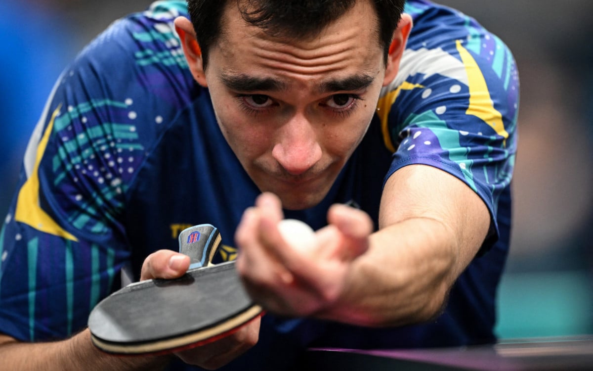 Hugo Calderano em ação na Olimpíada de Paris - Jung Yeon-je / AFP