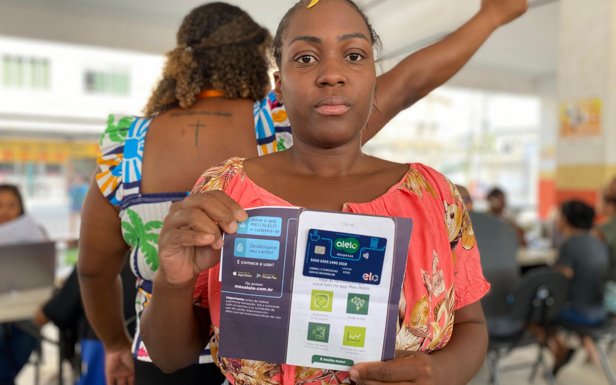 Karen Lúcia dos Santos Conceição disse que perdeu tudo na última enchente.  A prioridade é comprar uma geladeira