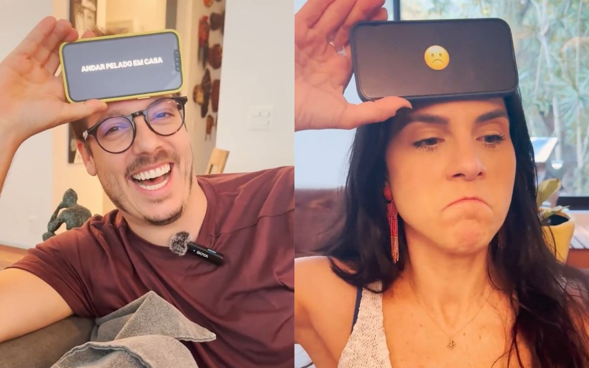 Fabio Porchat e Priscilla Castelo Branco arrancam risadas dos internautas com brincadeira de casal - Reprodução / Instagram