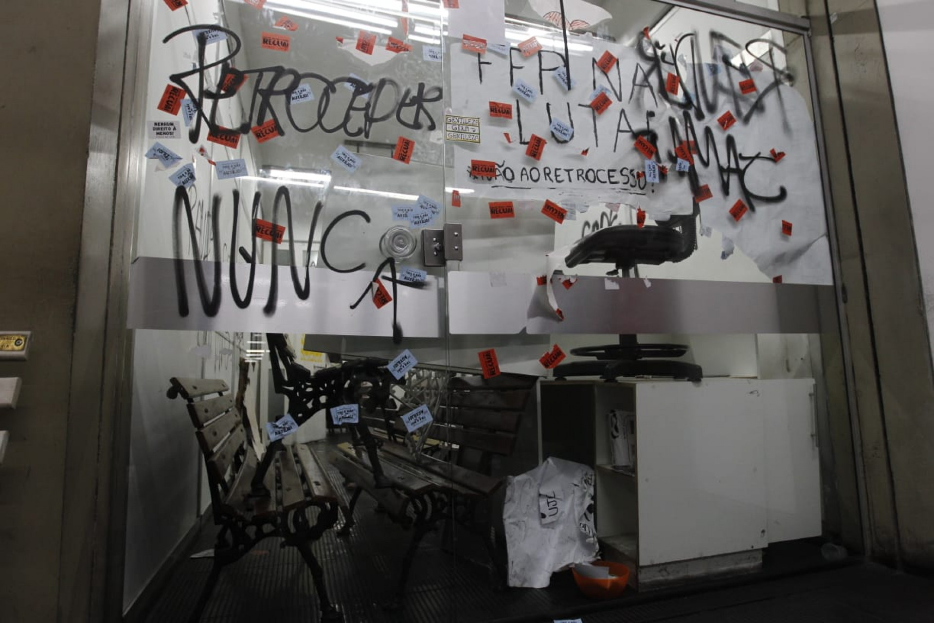 Ocupação na reitoria da Uerj, após o anúncio de corte de benefícios - Reginaldo Pimenta/Agência O DIA