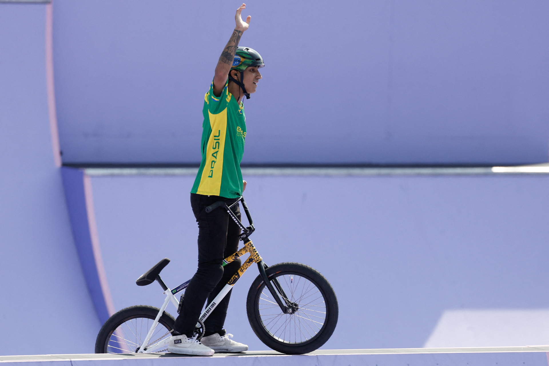 Gustavo Bala Loka foi à final do ciclismo BMX estilo livre - Odd Andersen / AFP