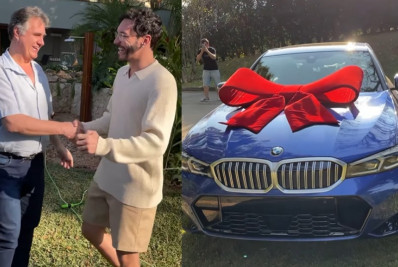 Vídeo! Eliezer presenteia pai com carro de luxo e se declara: 'Te amo'