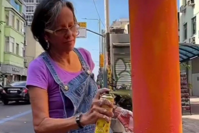 Conheça a artista plástica que faz sucesso colorindo postes em ruas de Botafogo 