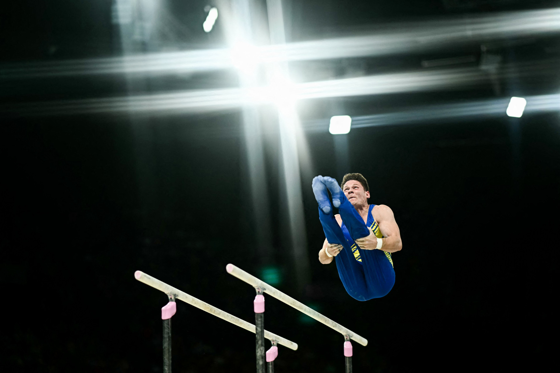 Diogo Soares ficou em 23&ordm; na final do individual geral da gin&aacute;stica e se despediu da Olimp&iacute;ada de Paris sem medalha - Loic Venance / AFP