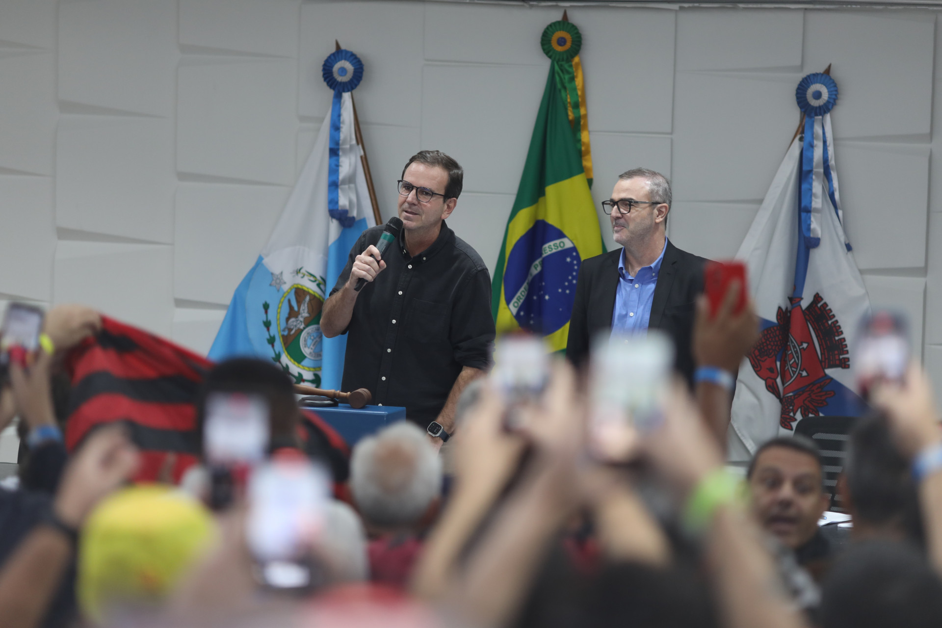 Leilão do terreno para construção do estádio do Flamengo, nesta quarta-feira (31). - Pedro Teixeira/Agência O Dia