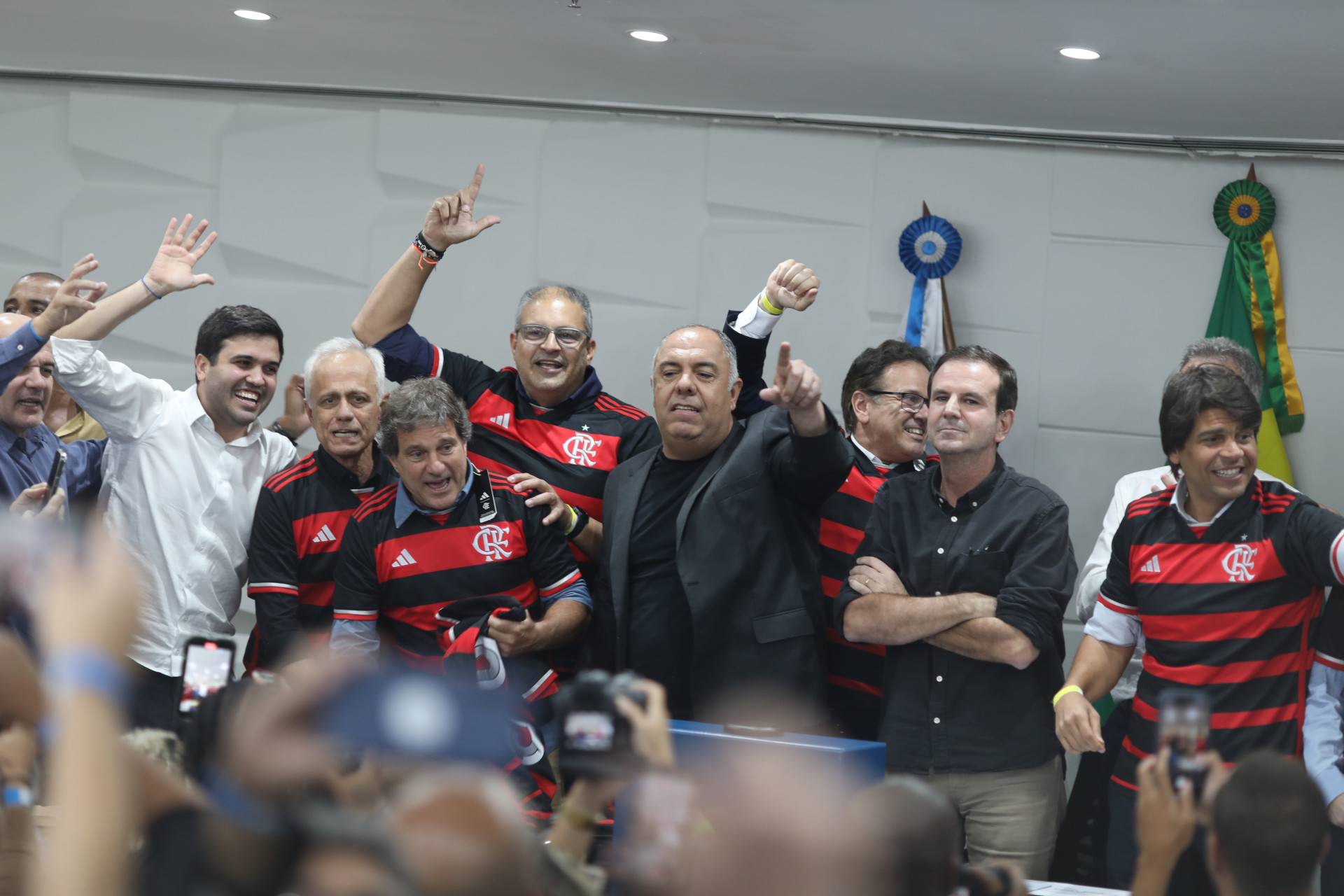 Leilão do terreno para construção do estádio do Flamengo, nesta quarta-feira (31). - Pedro Teixeira/Agência O Dia