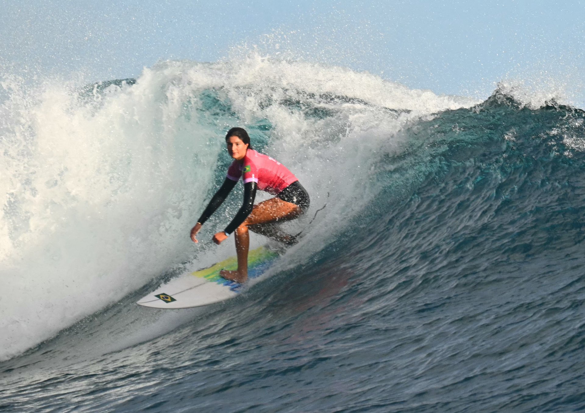 Luana Silva foi eliminada do surfe das Olimpíadas nas quartas de final - Jerome Brouillet/AFP