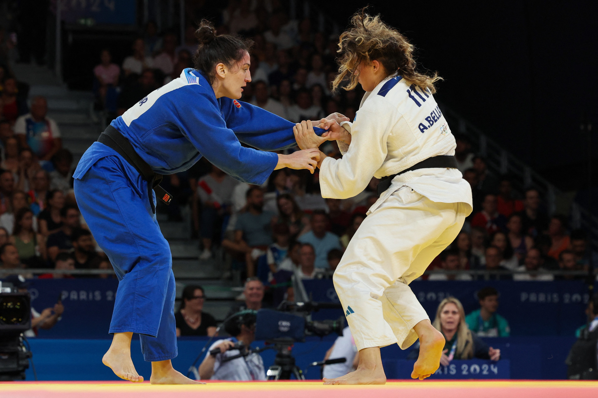 Mayra Aguiar foi derrotada na estreia pela italiana Alice Bellandi, líder do ranking mundial do judô até 78kg - AFP
