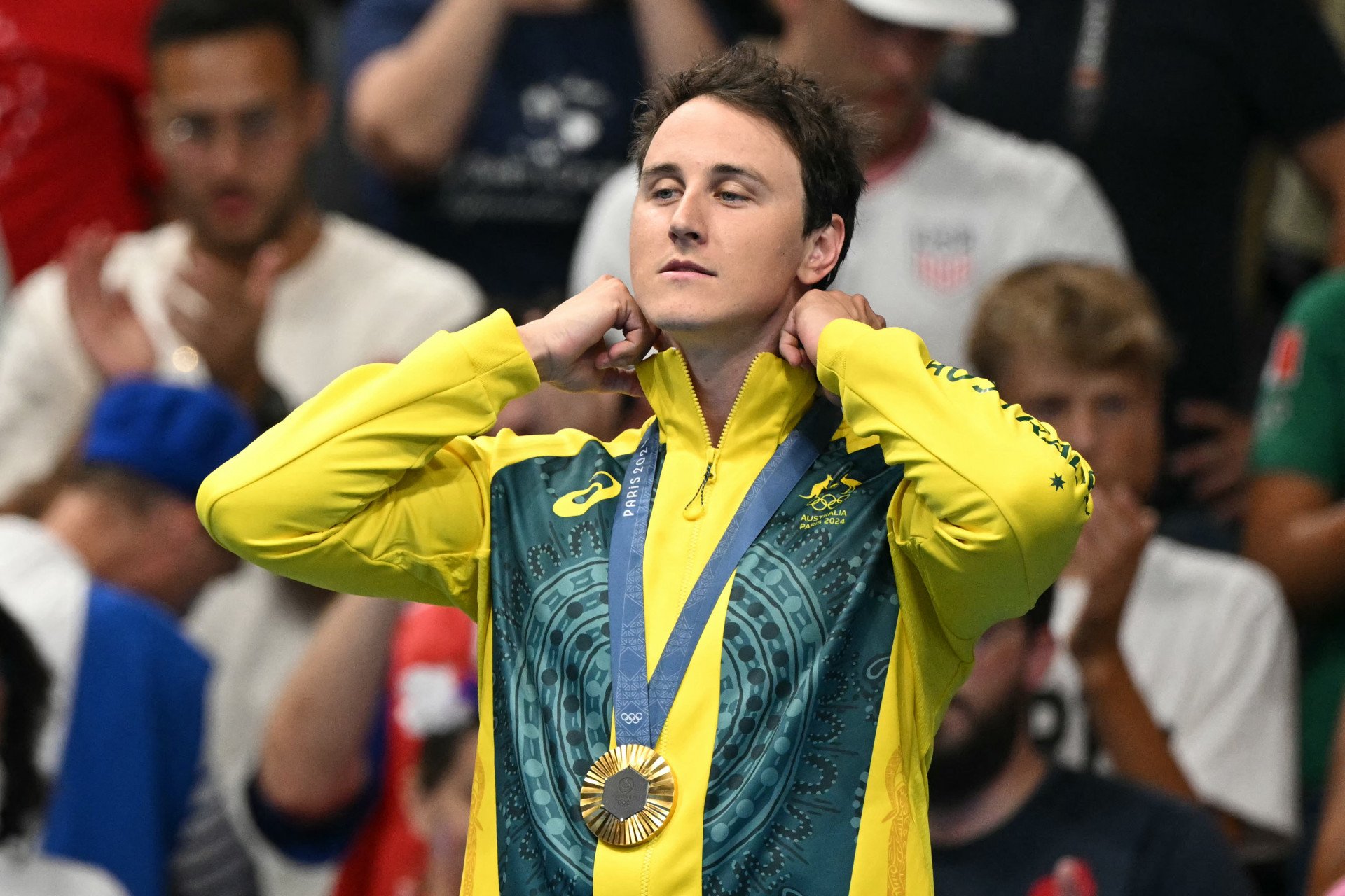 Cameron McEvoy levou o ouro os 50m livre de natação na Olimpíada de Paris - Jonathan Nackstrand/ AFP