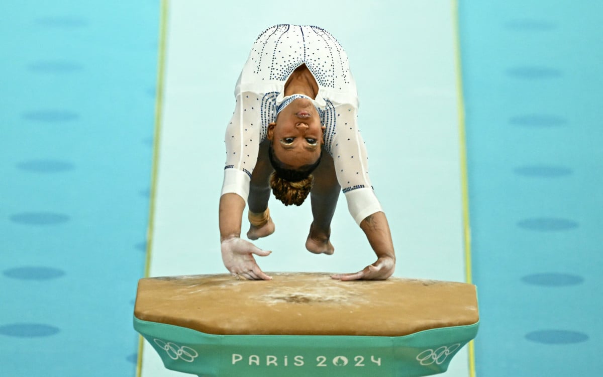 Rebeca Andrade chegou a cinco medalhas olímpicas, a terceira na Paris-2024 - Loic Venance / AFP