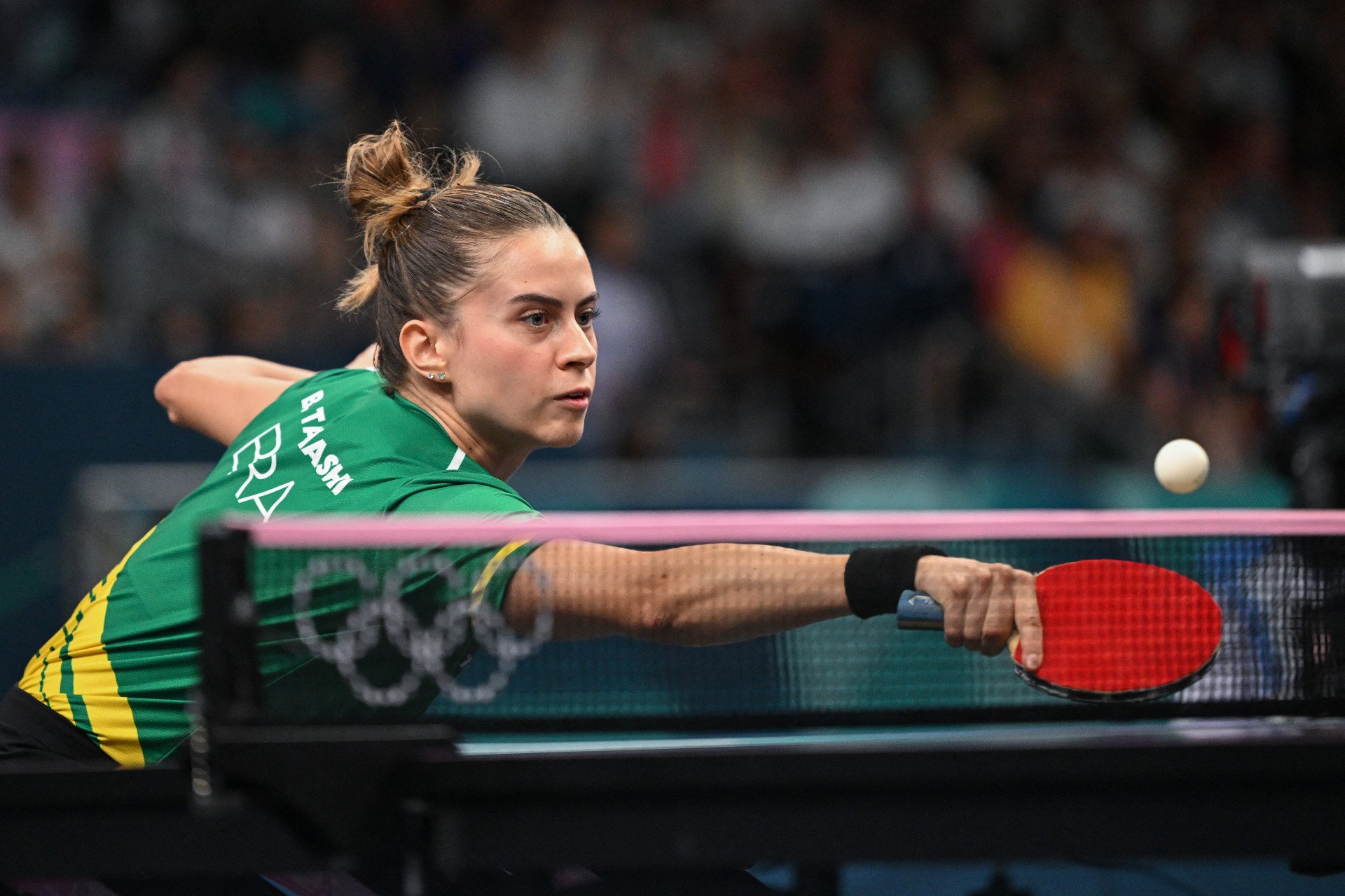 Bruna Takahashi no jogo contra Eunhye Lee - Jung Yeon-je / AFP