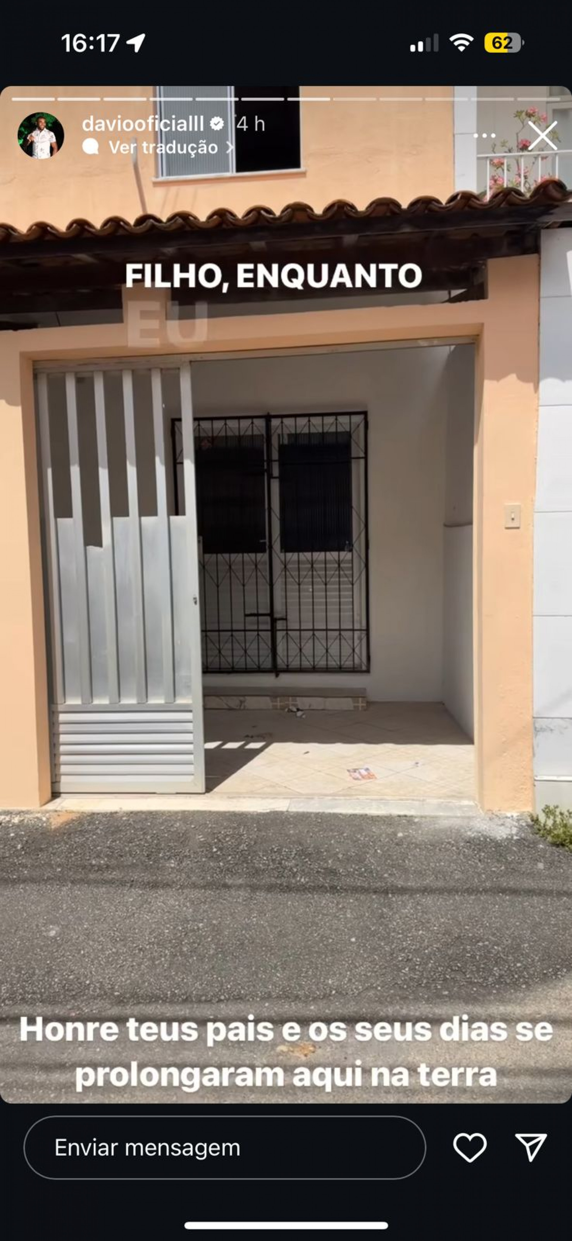 David Brito dá uma casa de presente para o pai - Reprodução / Instagram