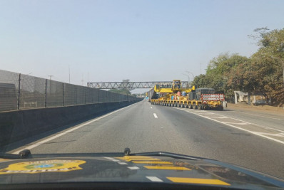 Carga superdimensionada é escoltada até Porto Real nesta quinta