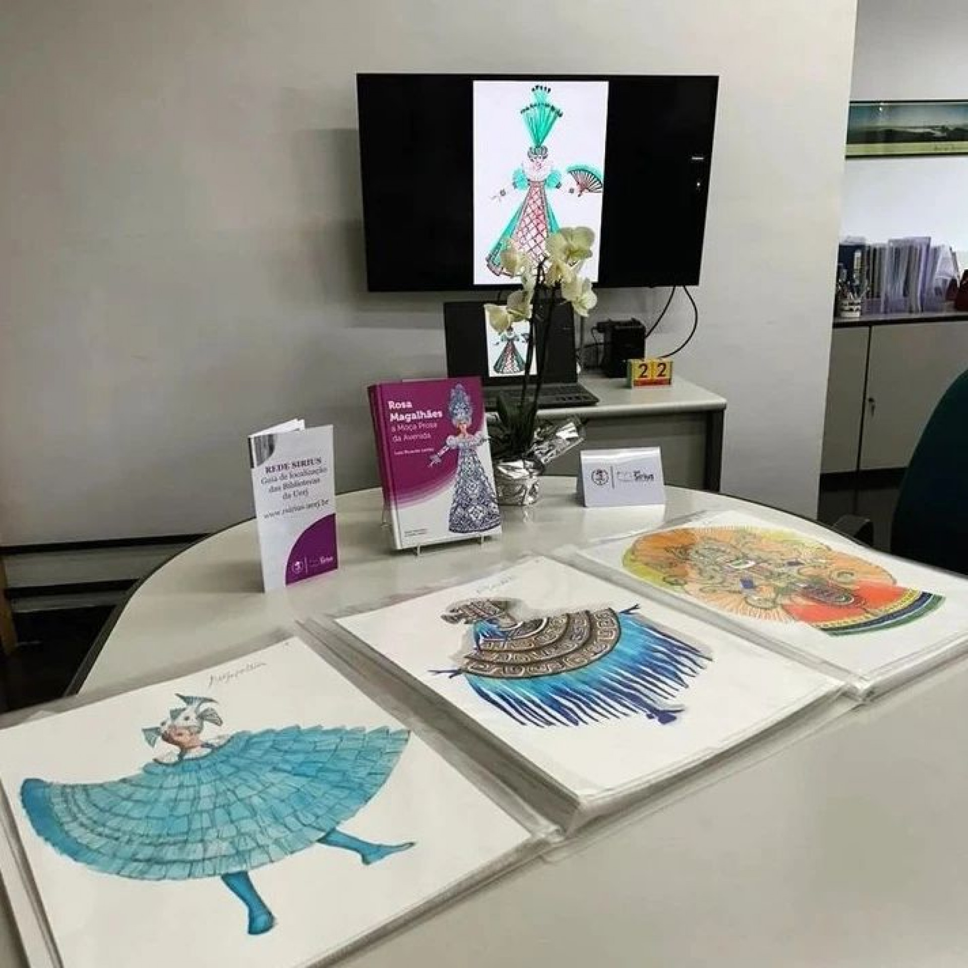 Álbuns com alguns dos originais doados por Rosa Magalhães à Uerj - @redesiriusuerj