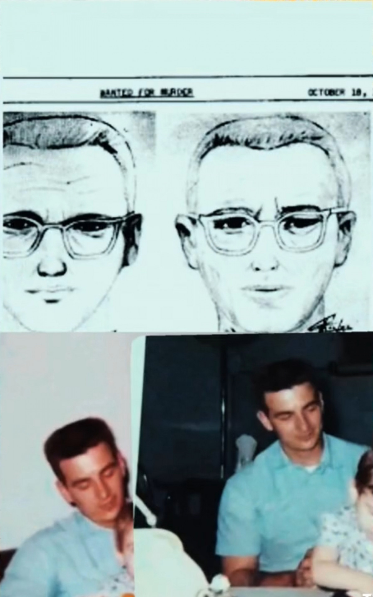 Neto comparou fotos do avô com retratos falados divulgados pela polícia - Reprodução / TikTok